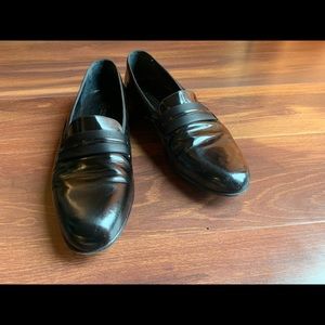 PETER HUBER Black Leather Slip-on/Loafer Shoes